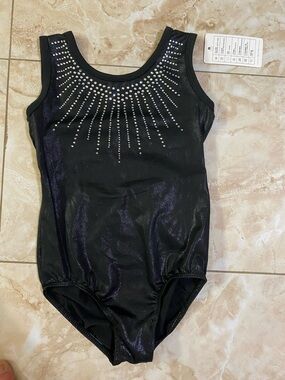Amazon Black Girls' Sparkle Rhinestone Gymnastics Leotard